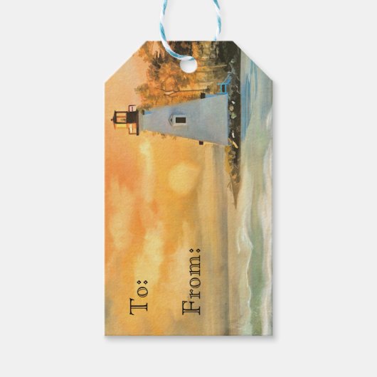 Inspirerend vuurtoren van de Bijbel Verse Cadeaulabel (Voorkant)