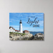 Inspirerend vuurtoren van Gezegde Portland Head Canvas Afdruk (Voorkant)