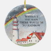 Inspirerend vuurtoren voor rood en wit, regenboog keramisch ornament (Achterkant)