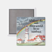 Inspirerend vuurtoren voor rood en wit, regenboog magneet (Voorkant / Achterkant)