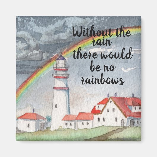 Inspirerend vuurtoren voor rood en wit, regenboog magneet (Voorkant)