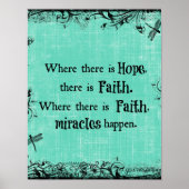 Inspirerend waar hoop is, Faith Quote Poster (Voorkant)