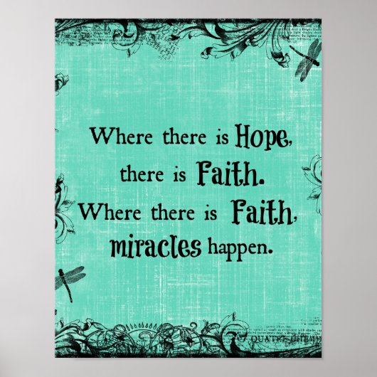 Inspirerend waar hoop is, Faith Quote Poster (Voorkant)
