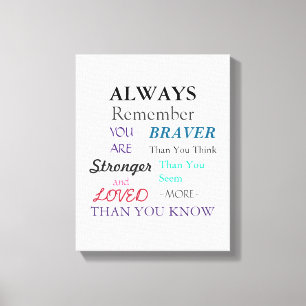 Inspirerend Wall Art Brave Quote Canvas Afdruk