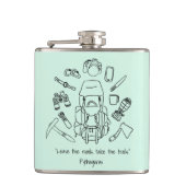 Inspirerend Wandelen Vinyl Wrapped Kolf Heupfles (Voorkant)