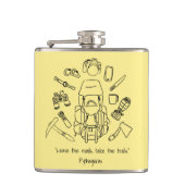 Inspirerend Wandelen Vinyl Wrapped Kolf Heupfles (Voorkant)