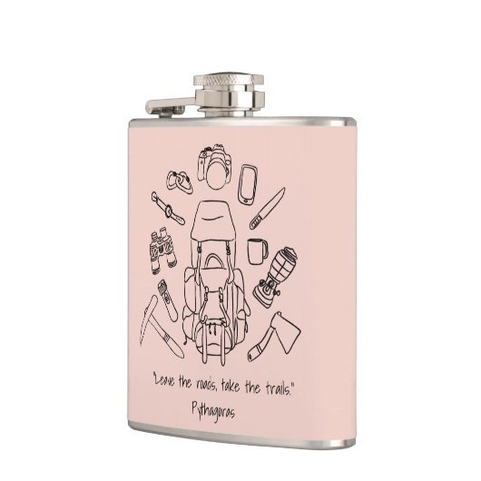 Inspirerend Wandelen Vinyl Wrapped Kolf Heupfles (Links)