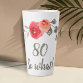 Inspirerend Waterverf 80e verjaardag Floral Latte Mok