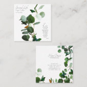 Inspirerend Waterverf Eucalyptus & Butterflies Vierkante Visitekaartje (Voorkant / Achterkant)