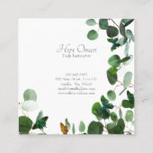 Inspirerend Waterverf Eucalyptus & Butterflies Vierkante Visitekaartje (Achterkant)