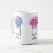 Inspirerend Waterverf Hydrangeas Koffiemok (Voorkant links)