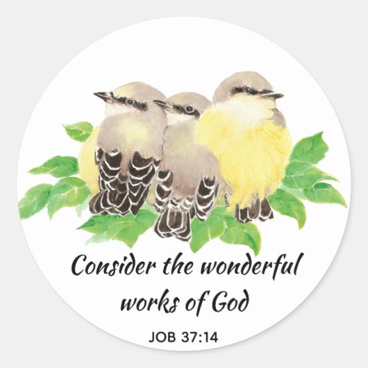 Inspirerend Waterverf van de Quote Quote Bird Art Ronde Sticker (Voorkant)