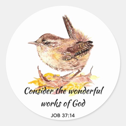 Inspirerend Waterverf van de Quote Quote Bird Art Ronde Sticker (Voorkant)