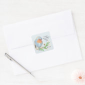 Inspirerend Waterverf van de Quote Quote Bird Art Vierkante Sticker (Envelop)
