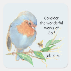 Inspirerend Waterverf van de Quote Quote Bird Art Vierkante Sticker
