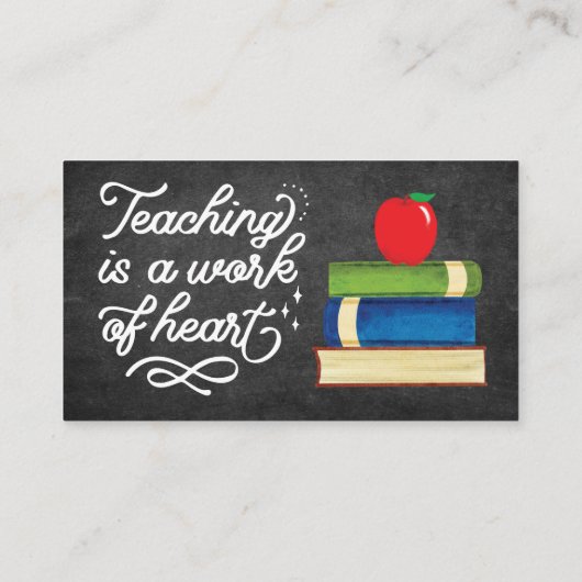 Inspirerend Waterverf van leraar Apple Chalkboard Visitekaartje (Achterkant)