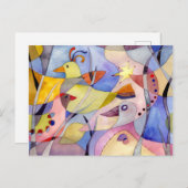 Inspirerend Waterverf Vogels Briefkaart (Voorkant / Achterkant)
