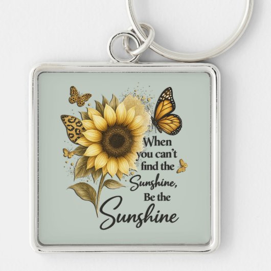 inspirerend Wees De Zonneschijn/Zonnebloem Sleutelhanger (Voorkant)