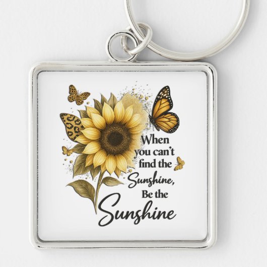 inspirerend Wees De Zonneschijn/Zonnebloem Sleutelhanger (Voorkant)