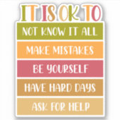 Inspirerend Wellness Quote Sticker (Voorkant)