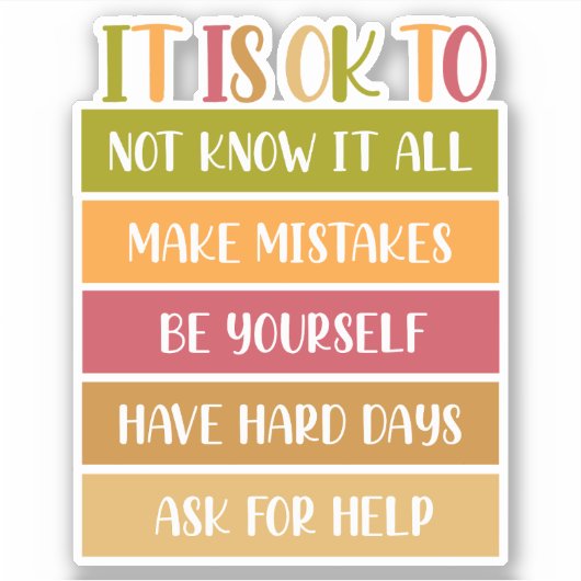 Inspirerend Wellness Quote Sticker (Voorkant)