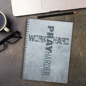 Inspirerend werk hard bidden harder kruis blauw notitieboek