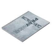 Inspirerend werk hard bidden harder kruis blauw notitieboek (Linkerzijde)