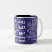 Inspirerend wet inzake aantrekkingskracht Motivati Tweekleurige Koffiemok (Voorkant rechts)