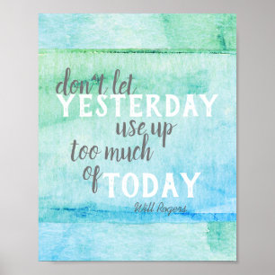 inspirerend Will Rogers citeert waterverf Poster