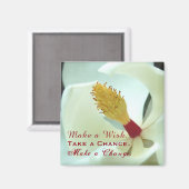 Inspirerend "Wish, Chance, & Change" Floral Magneet (Voorkant / Achterkant)
