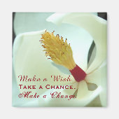 Inspirerend "Wish, Chance, & Change" Floral Magneet (Voorkant)