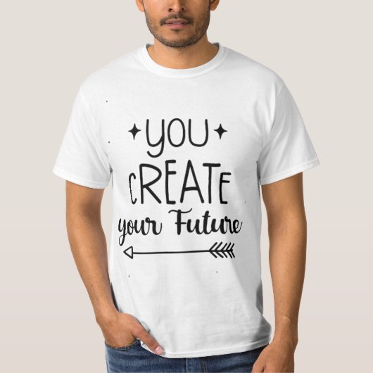 Inspirerend Wit Heren T-shirt - Je Creëert (Voorkant)