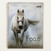 Inspirerend, witte paarden, Focus, Monogram Planner (Voorkant)