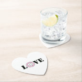 Inspirerend witte roze liefde Peace Hearts Kartonnen Onderzetters (Insitu)