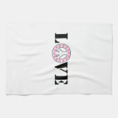 Inspirerend witte roze liefde Peace Hearts Theedoek (Horizontaal)