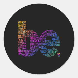 Inspirerend woord zijn verbazingwekkende motivatie ronde sticker
