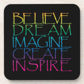 Inspirerend woorden bier onderzetter (Voorkant)