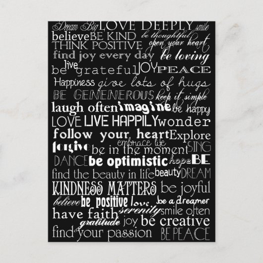 Inspirerend woorden briefkaart (Voorkant)