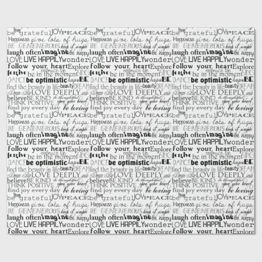 Inspirerend woorden cadeaupapier (Vlak)
