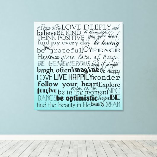 Inspirerend woorden canvas afdruk (Insitu (Houten vloer))