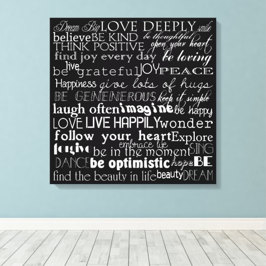 Inspirerend woorden canvas afdruk (Insitu (Houten vloer))