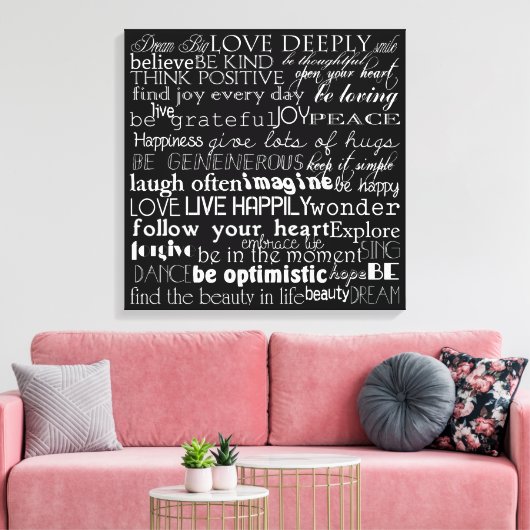 Inspirerend woorden canvas afdruk (Insitu (Woonkamer))