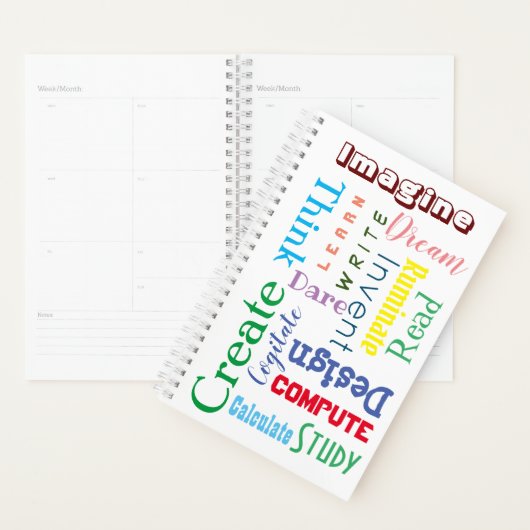 Inspirerend woorden Colorful Students Planner (Display)
