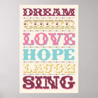 Inspirerend woorden/ Dream/ Love/ Hope Poster