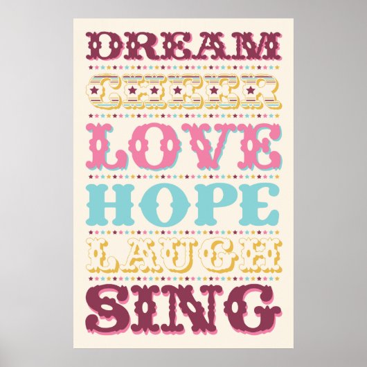 Inspirerend woorden/ Dream/ Love/ Hope Poster (Voorkant)