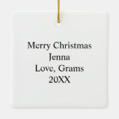 Inspirerend woorden en  dame gepersonaliseerd keramisch ornament (Achterkant)