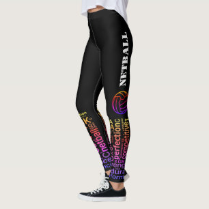 Inspirerend woorden en posities netball leggings