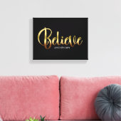 Inspirerend woorden Golden Believe en Dream Canvas Afdruk (Insitu (Woonkamer))