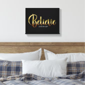 Inspirerend woorden Golden Believe en Dream Canvas Afdruk (Insitu (Slaapkamer))