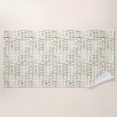 Inspirerend woorden Goud en wit Strandlaken (Voorkant)